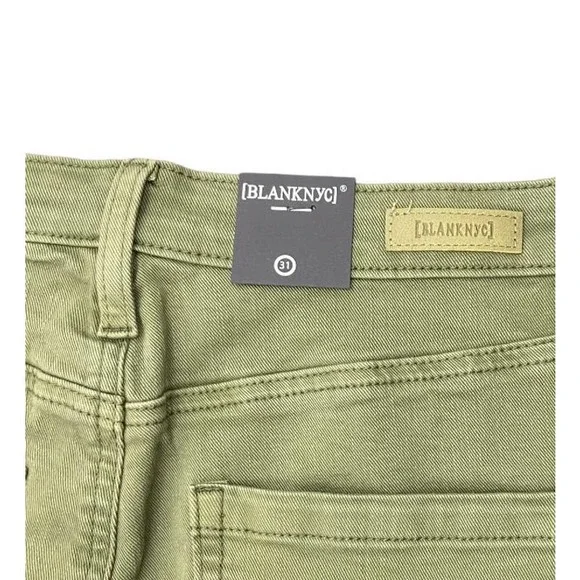 BLANK NYC The Delancey Denim Wide Leg Pants Going Green Size 31 70s Bohemian - Picture 9 of 9